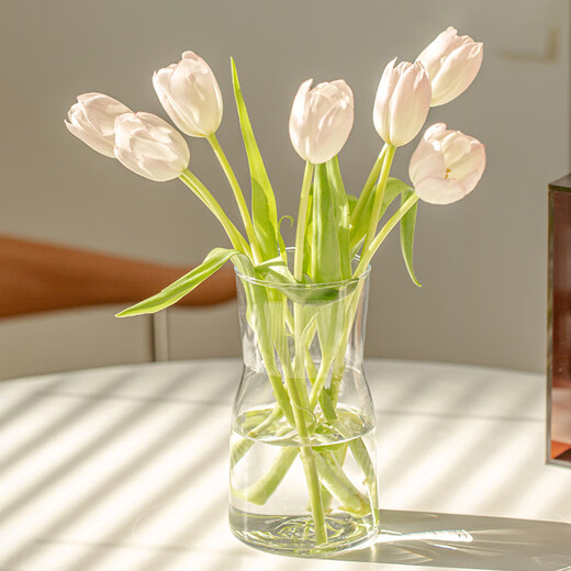 Love has been filled with sugar transparent glass simple wide mouth vase 20cm vase hydroponic container birthday gift living room decoration ornaments