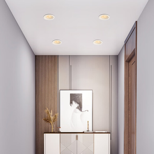 OPPLE LED spotlight living room bedroom aisle embedded household ceiling light corridor ceiling light office commercial downlight Lingzhong III-6W yellow light 3000K