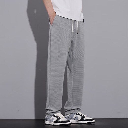 皮尔卡丹（pierre cardin）男裤夏季薄款冰丝凉感休闲裤男生垂顺挺括长裤子男直筒运动裤 6625藏青色 2XL [推荐145-160斤]