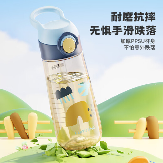 Fuguang plastic cup children's water cup kettle ppsu straw cup baby elementary school student maternal infant kindergarten cup 560ml