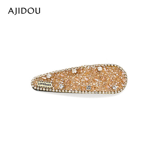 Ajidou hair accessories women's fashionable sparkling crystal duckbill clip versatile bangs clip birthday gift champagne color 1 piece