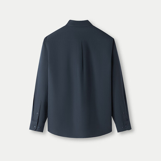HLA海澜之家长袖衬衫男25山不在高系列牛津纺有型衬衣男