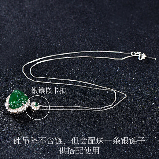Jade und Jade Buddha Anhängerin mit Frauen Silber Ice Yang Green Maitreya Buddha Anhänger Jade Halskette Modell 1 B1365f Jade Anhänger
