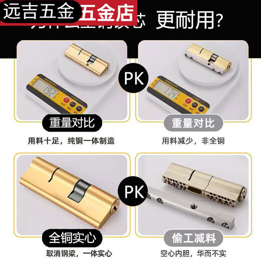 Shantou Lincun Lock Core Security Door Universal Lock Core Super C-Klinge Anti-Plitten-Schloss Core ABC mit Key Locktür 13540+95