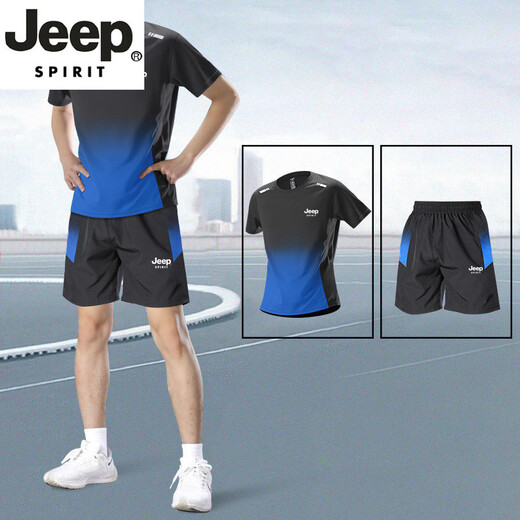 Jeep Spirit Высококачественный ледяной шелковый костюм Мужской летний летний новый футболка с короткими рукавами.