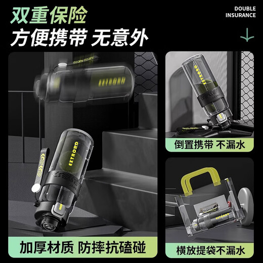 LINGCHEN sports water cup, large-capacity plastic cup for male and female students going to school, high temperature resistance, portable fitness kettle in summer