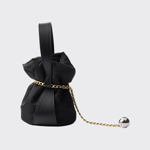 PRADA/Prada Women's Petit Sac Noir Re-Nylon and Nappa Sheep Leather Mini Bucket Bag Black