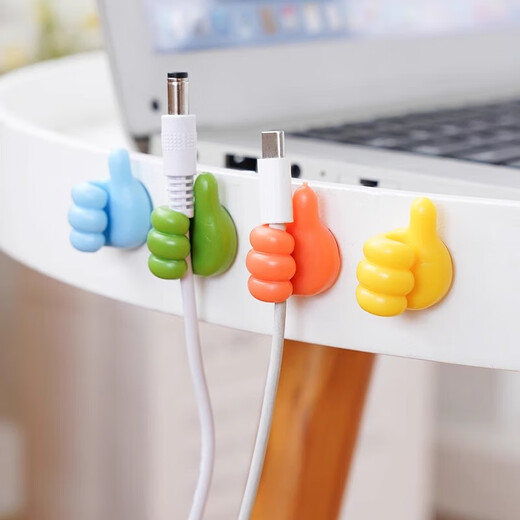 Storage supplies, data cable storage, network cable storage, charging cable socket holder, nail-free clips for hanging on the wall, no punching hooks - random colors - 8 pcs