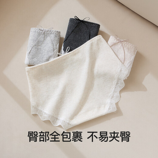 SecretWorld Panties Women's 100% Cotton 7A Antibacterial Cotton Category A Mid-Rise Breathable Pure Desire Lace Girls Briefs