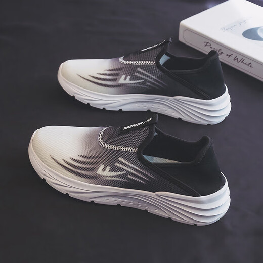 Huili Senior Shoes Shoes para hombres cómodos zapatos casuales de mediana edad y ancianos zapatos de papá transpirables zapatos de madre kgh1477 blanco y negro 39