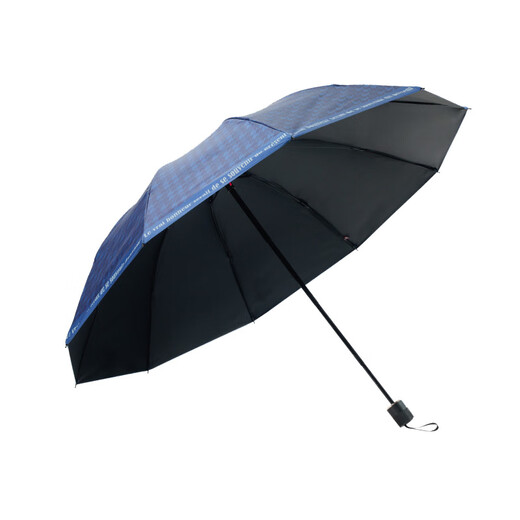 红叶伞61CM*10K三折黑胶晴雨伞男士女士晴雨两用雨伞9227 黑色
