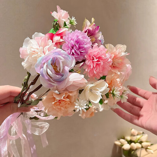 Dai Yan's super fairy garland headband, sweet girl's forest style headband, seaside photo-taking atmosphere headband, simulated hairpin headdress, simulated flower vine ring, main picture style