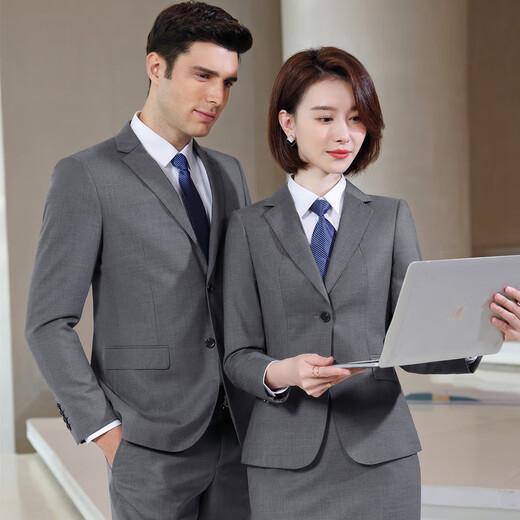 GOLDLION G+ Youngor Spring and Summer Professional Suit for Men and Women Uniform Wool 70 Suit Two-button Classic Commuting Black Men's Suit S