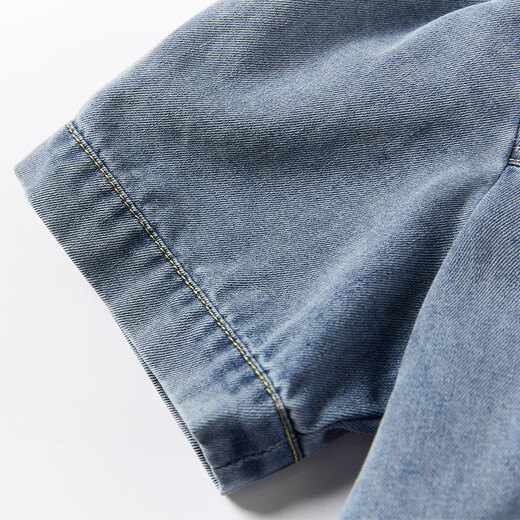 
Xiangying denim short jacket for women 2025 summer new retro washing denim style blue small short-sleeved top denim blue M 160/84A/95-110Jin[Jin equals 0.5 kg]
