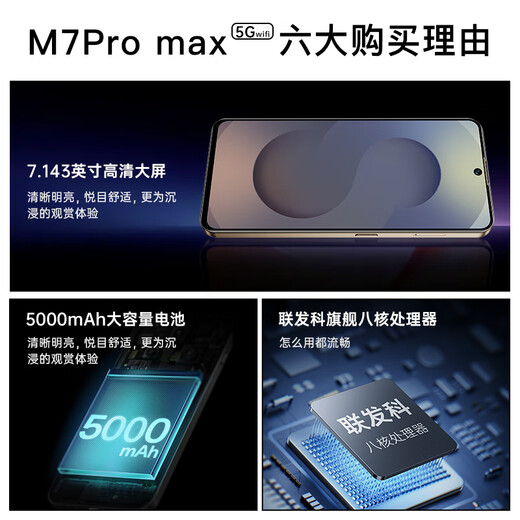 Lebest New M7PRO подлинный 7-дюймовый большой экран с смартфоном 256G смартфона 5G 100 Yuan 5300 мАч.