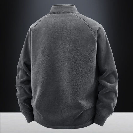 TOMMYBULL American Tommy Tommy Autumn and Winter New Fleece Stand Collar Jacket Men's Thickened Austrian Velvet Warm Casual Jacket Khaki-2518B XL 130-145Jin Jin is equal to 0.5 kg