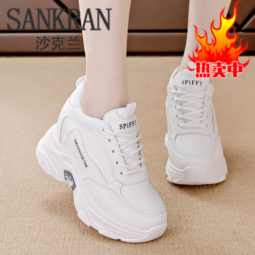 Shaklan Leather-Feel-Feels White Shoes Женская обувь 2025 Весна и осень-популярная летняя универсальная повседневная обувь.