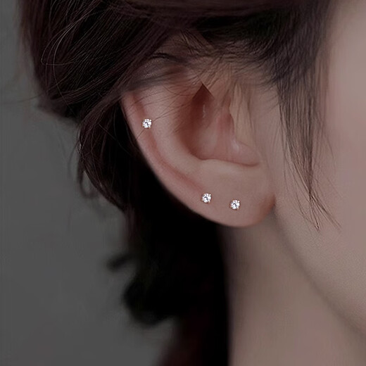 Qi Xiaomi s999 sterling silver round bead earrings for women with pierced ears for sleeping without removing them 2025 new hot style anti-blocking ear stick earrings for women 999 pure silver 8mm round ball silver 2 pairs