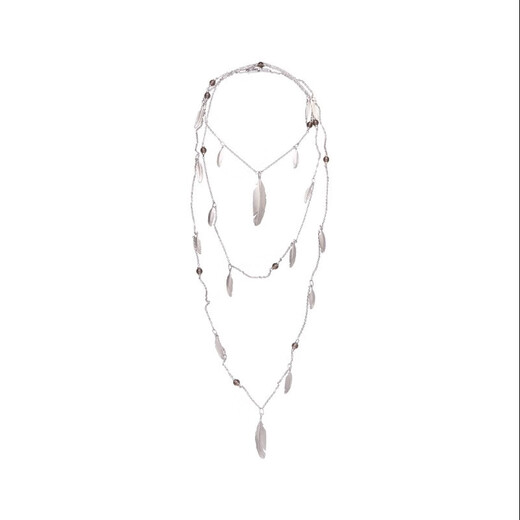 Sujue Sudrov 2025s / s Gence Shape Lumaplume Series Feather Long Collier Pull Silver Silver