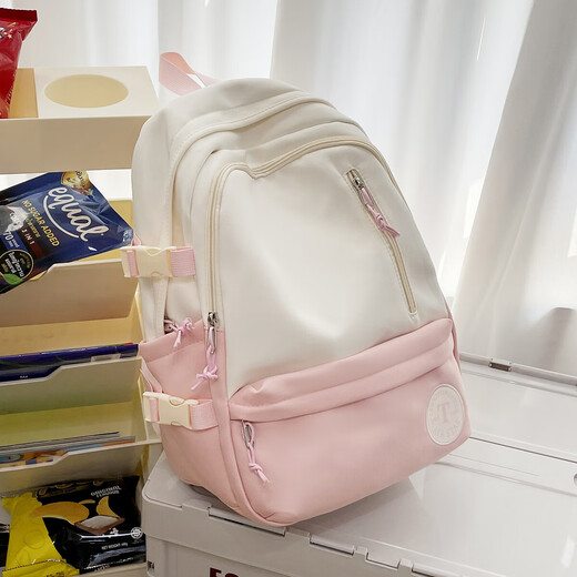 Sac à dos polyvalent simple et à la mode pour les étudiants de grande capacité de grande capacité lycée lycéen élèves sac à dos sac à dos décontracté rose