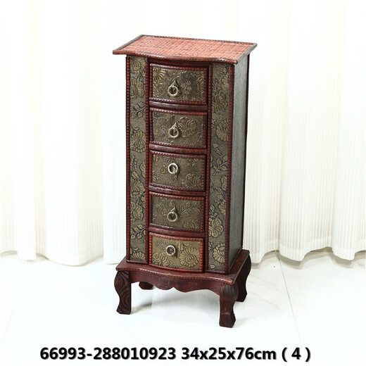 Oligo Collection - European retro home wooden box cabinet storage storage box decorative ornament photography props Deep purple 60104-12801 Single piece/set