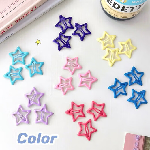 IMIESEVE star hair clip women's hair clip side bangs clip five-pointed star cute children's hair clip dopamine star hair clip 10 pack mixed color -