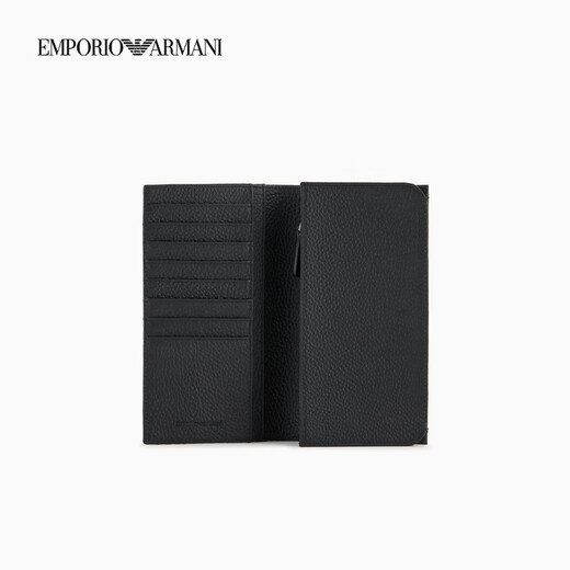 Emporio Armani/Armani Buque insignia oficial [regalo] Nuevo ternero de cuero para hombres Billetera de mano 2025 Summer UC001-Black TODO TAMAÑO