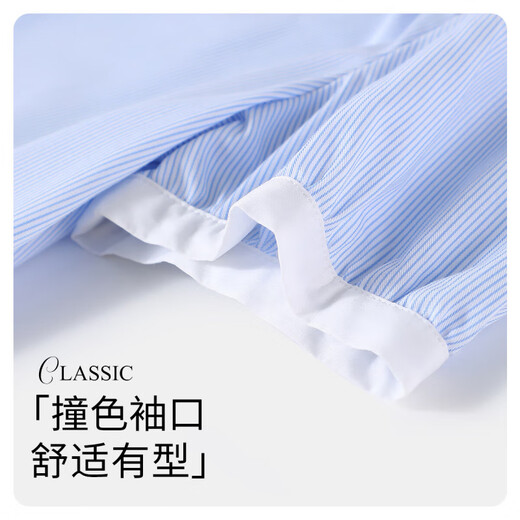 Navikel Italian dinghy children's short-sleeved shirt summer breathable medium and large children's doll collar cute and versatile girls' short-sleeved midsummer holiday blue and white strips 160