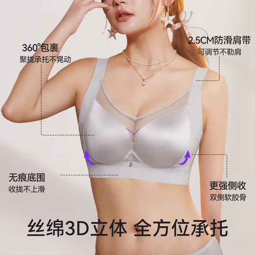Xiawo.zhi.Show große Brüste und kleine BHs, sommerliche dünne Stil, atmungsaktives und verstellbares Typ, Brust- und Anti-SAG-Unterwäsche 2025 Neueste C Cup, Champagnerfarbe XL 40/90c