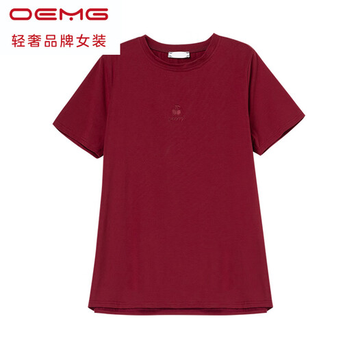 OEMG加肥加大码纯棉短袖t恤女士2025新款夏季宽松中老年妈妈红色t恤衫 白色【KSP-9896款】 L 适合100-115斤