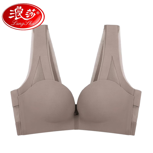浪莎（LangSha）新品款文胸无痕聚拢小胸无钢圈内衣女士上托调整型收副乳美背胸罩 白色 单件 S 32/70AB