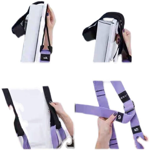 Zailu Aerial Yoga Sling Haushalt Rückenbeugen Pferdetrainer Stretchgürtel an der Tür hängen Inversionsgerät Spanngurt zweite Generation verstärkter Doppelring lila tragend 600Jin Jin entspricht 0,5 kg