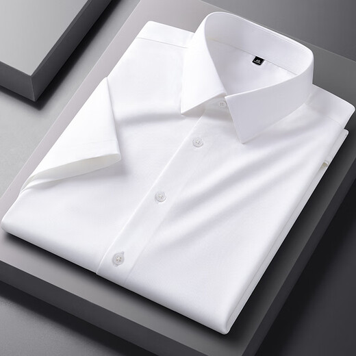 Lilang Shirt à manches courtes 2025 Summer Mulberry Silk Youth Business Cound Casual Cololie Couleur anti-chaleur Hought Men White M 38