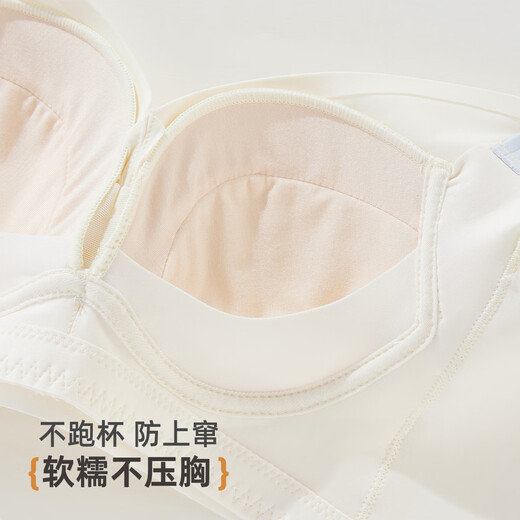 雅黛俪（ALDOLA）内衣女提拉小胸聚拢显大2025春夏新款收副乳防下垂调整型文胸罩 奶白 75A