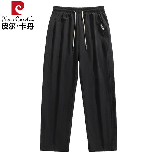 皮尔卡丹（pierre cardin）冰丝裤子男士2025夏季薄款帅气美式宽松百搭垂感直筒男生休闲长裤 6636#灰色 M