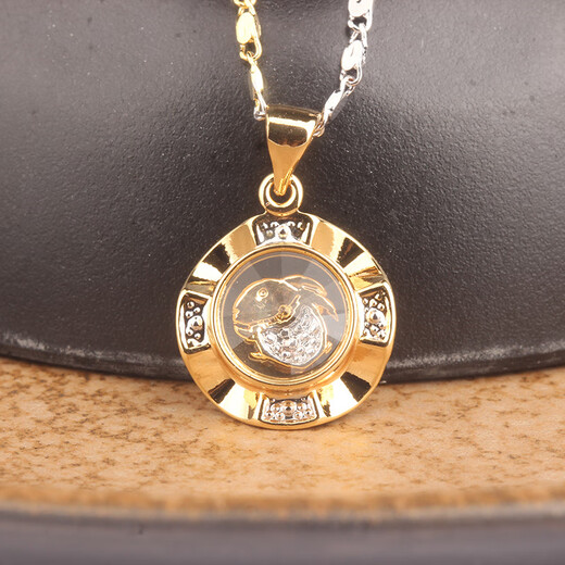 RSRDDY old phoenix fortune-telling pendant necklace gold white color gold twelve zodiac signs transfer women's model 18k gold sheep (pendant + monochrome necklace) same style as Lao Fengxiang
