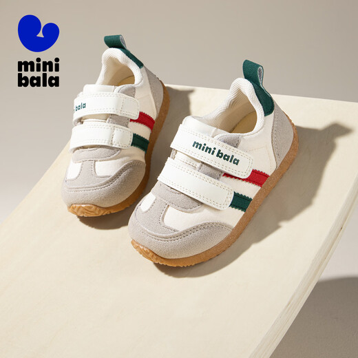 Minibala 25-year new moral training shoes for boys and girls, baby toddler shoes, children's casual sports shoes, double Velcro children's shoes