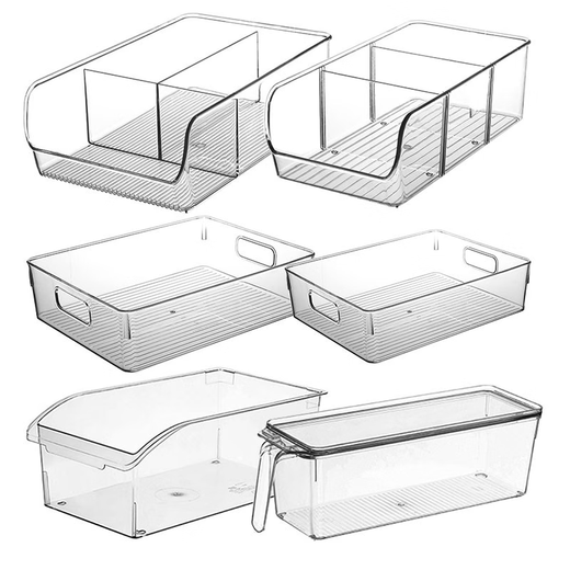 Yonghuan Kühlschrank Aufbewahrungsbox Frische Speicherbox Schublade Typ Transparentes Gewürzflaschen -Glas Obst und Gemüse unterteilt in Lagerung und Sortierung 4877 Seite U Transparent Korb mittelgroßen Kühlschrank Pt Pt
