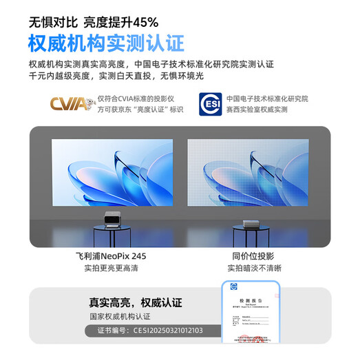 Philips (PHILIPS) NeoPix 245 projector home smart home theater portable PTZ projector (TOF sensorless focus, sensorless trapezoidal 1080P physical resolution)