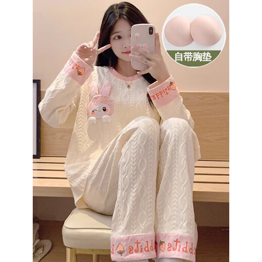 Pyjamas Purcotton Pajamas Summer Cardigan à manches longues SUPPRIMATION SUMPRES SUMBRES 2025 Nouveau dessin animé au printemps automne et hiver SSM-3882 M [75-100jin [Jin est égal à 0,5 kg]]]