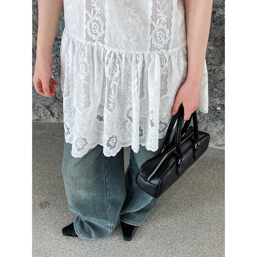 Vestido bordado empalmado de encaje francés de Zhiduo Luxi para mujeres 2025 Nuevo estilo de ballet Falda de chaleco plisado en capas 9716 Tamaño del modelo Tamaño M M M M
