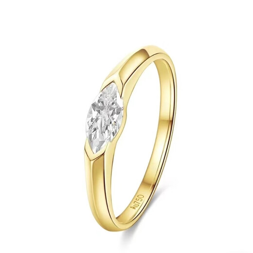 Yuansi 18K gold artificially cultivated diamond marquise diamond ring, simple, exquisite, versatile and personalized for commuting VVS/very slight flaws NGIC certificate with support (please leave a message for the ring number)