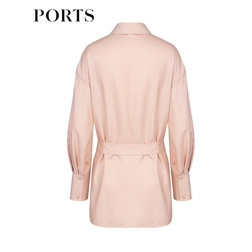 PORTS women's comfortable, soft and simple commuter long-sleeved shirt LL9B074LWT009 Champagne Pink 4