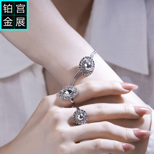 Gongzhan platinum pigeon egg bracelet for women 2025 new light luxury and high-end authentic pt950 platinum lace chain Pigeon egg platinum lace bracelet about 14.2 grams