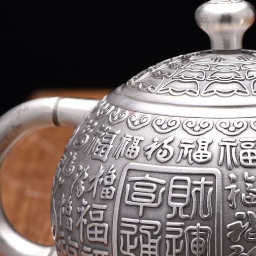 Li Cuixing silver teapot 999 pure silver teapot and tea set Baifu 186.3g about 220ml (only 5 pieces left)