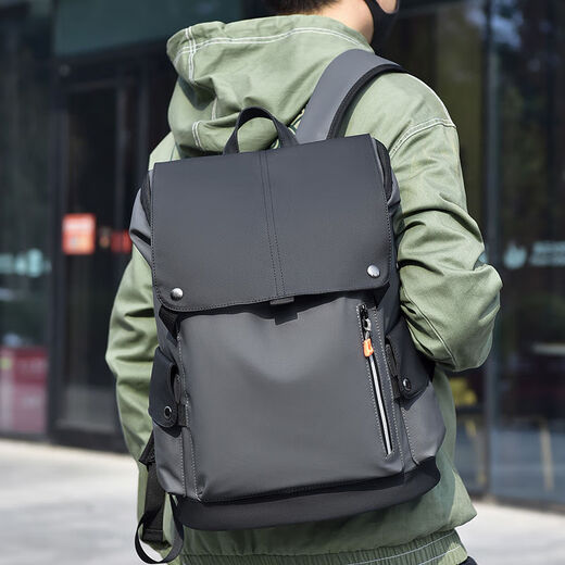 First conception of new waterproof backpack for men, student casual large capacity laptop bag, fashionable business backpack QH041 black gray