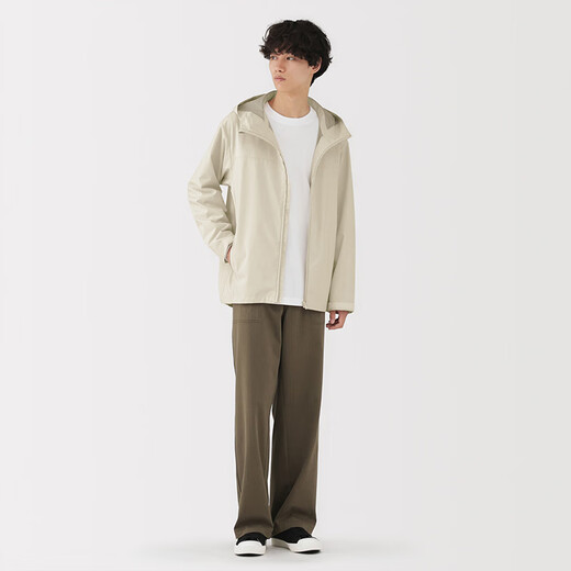MUJI men's waterproof hooded jacket men's long-sleeved jacket autumn 25 men's AD0X5A5A ivory M (170/92A)