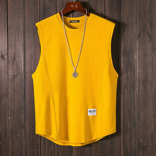 仓石一树仓石一树美式宽松坎肩背心男潮流运动无袖t恤男纯棉篮球健身上衣 白色 L