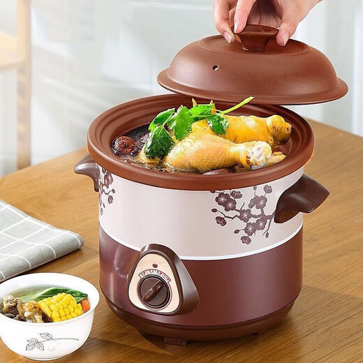 Electric stew pot, steamer, electric cooking pot, stew pot, casserole pot, stew and steam, all-in-one food supplement pot, stew soup cup, electric stew pot, electric casserole pot, soup pot, stew pot, water-proof porridge, multifunctional red porcelain electric stew pot 6L