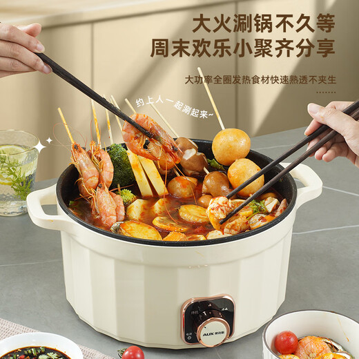 AUX电火锅家用多功能6L大容量旋钮火锅宿舍一体电煮锅礼品新款 WXY-6627奥克斯6L电火锅 购买1-999台